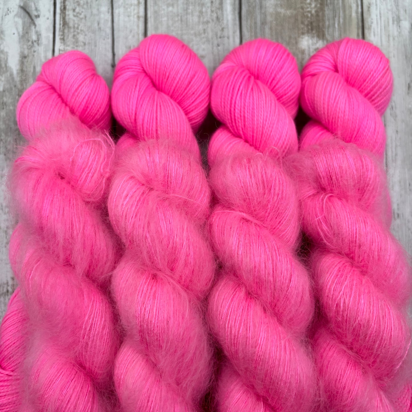 Fingering & Mohair Bright Pink 8 Pack
