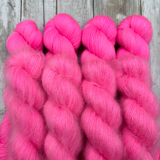 Fingering & Mohair Bright Pink 8 Pack